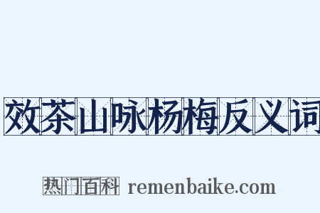 效茶山咏杨梅反义词是什么意思的图片